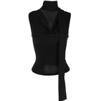 Solid Tank Summer New Women Sexy Sleeveless V-Neck Lady Top Fashion Bandage Streetwear Casual Slim Tank Elegant Knitted Clothing - Matrix-studios.com