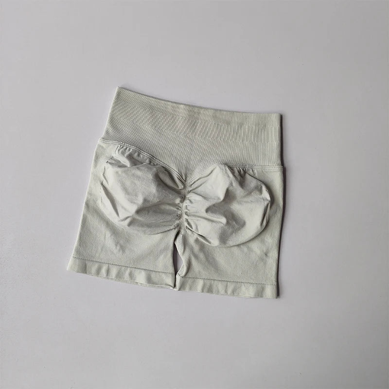 Peach Buttock Lifting Three-point Shorts Summer High Waisted Yoga Shorts Fashionable and Sexy Running Fitness Pants Solid Color - Matrix Studios