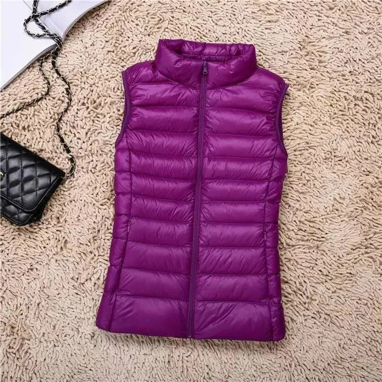 2026 White Duck Down Jacket Women Vest Autumn Winter Sleeveless Waistcoat Warm Lightweight Puffer Jacket Female Tops Outwear 8XL - Matrix Studios