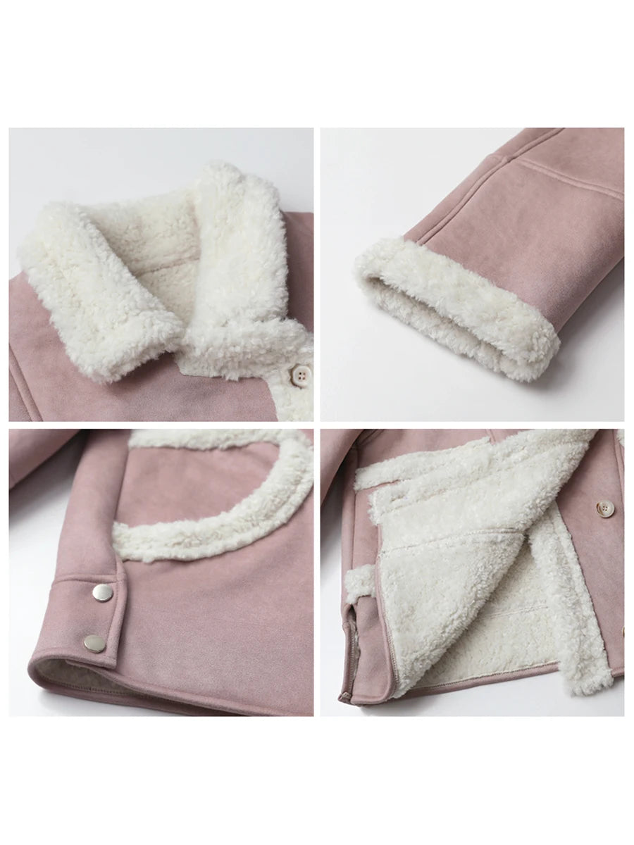 CHIC VEN Women Faux Leather Coat Single Breasted Loose Casual New Motorcycle Suit Suede Fur Jacket Female Top Autumn Winter 2025 - Matrix Studios