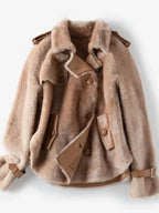OFTBUY Real Fur Coat Winter Jacket Women Merino Sheep Fur Real Genuine Leather Jacket Liner Thick Warm Natural Fur Parka Female - Matrix Studios