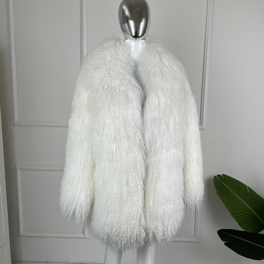 Womens Lamb Fur Coat Tibetan Sheep Fur Coats Long Winter Mongolia Sheepskin Fur Real Fur Coat Luxury Best Selling - Matrix Studios