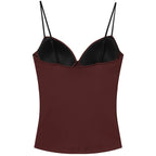 HXAO Burgundy Slip Top Women Summer Sexy Corset Tanks & Camis Fashion Sleeveless Backless Bra Top Chic Elegant Bustier Camisole - Matrix-studios.com