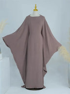 Ramadan Eid Soft Crepe Khimar Batwing Abaya Dubai Islam Muslim Modest African Dresses For Women Kaftan Kebaya Robe Femme Musulma - Matrix-studios.com
