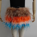 Real feather mini skirt, elastic waist sexy clothing, club, party dance party carnival short skirt can be customized in size - Matrix Studios
