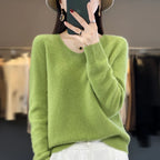100% pure wool cashmere sweater women's V-neck pullover casual knit top autumn and winter women's coat Korean fashion - Matrix Studios