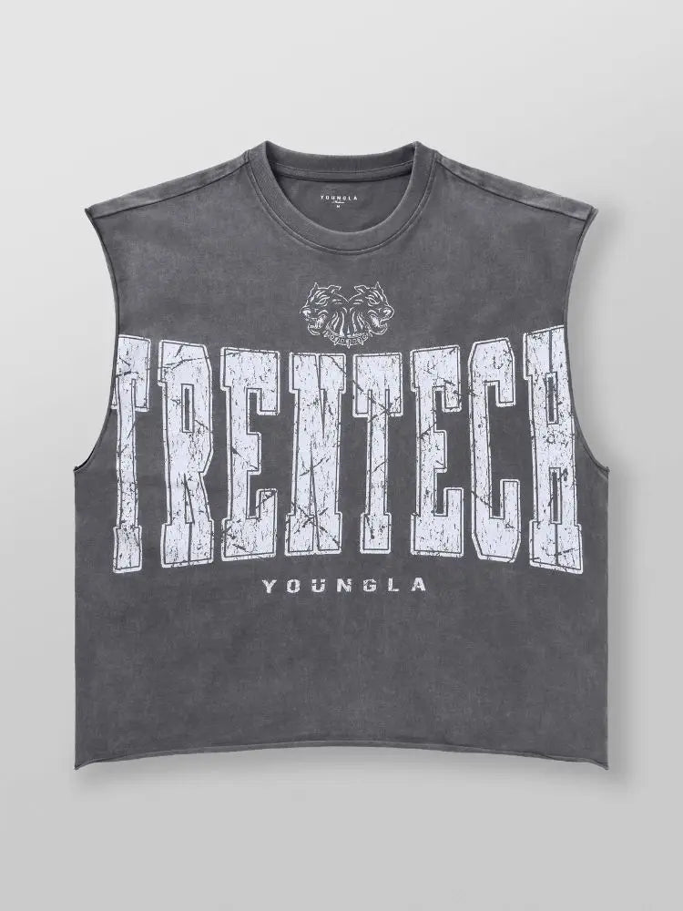 Chaozhou brand hot sales high street American retro washable old vest boys summer ins Chaozhou brand sports pure cotton sleevele - Matrix Studios