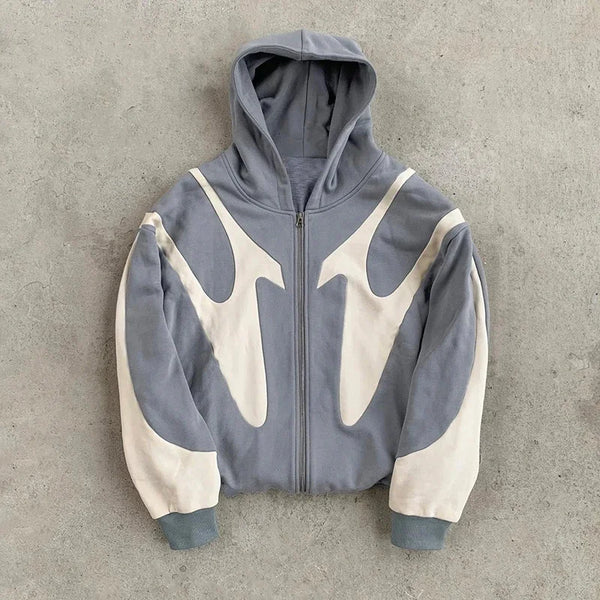 American Retro Letter Printed Devil Pattern Hoodie Y2k Harajuku Casual Couple Zipper Hoodies Sweatshirt Fashion Men's Clothing - Matrix Studios