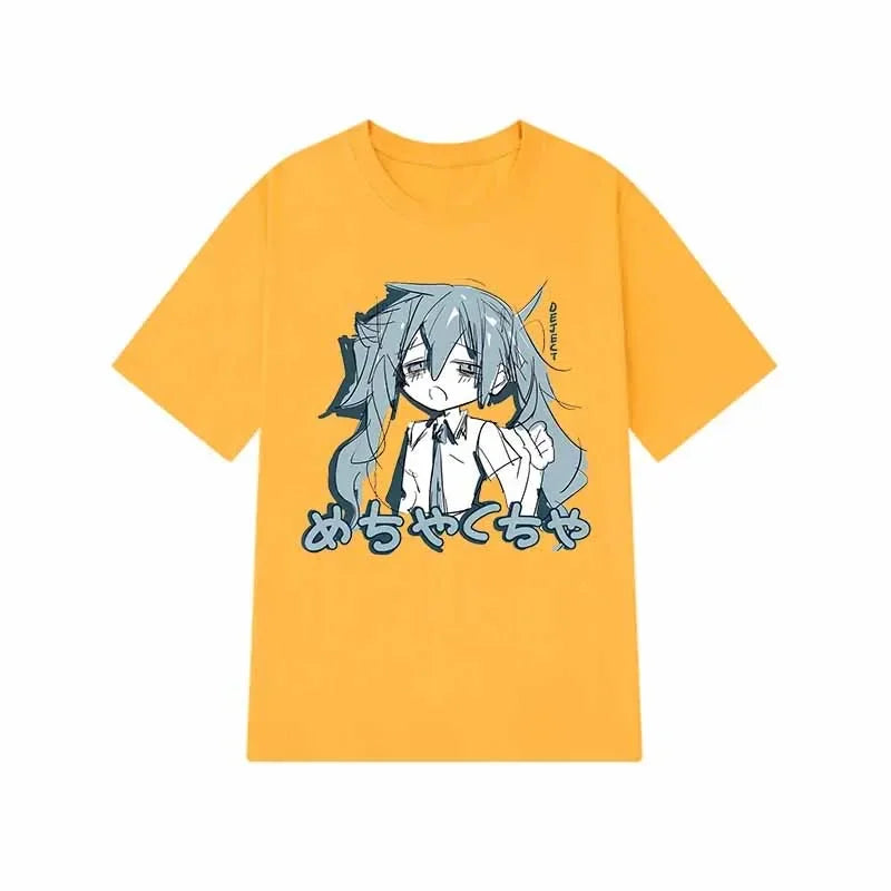 Japanese Y2K Anime Women T-shirt Cotton Loose Streetwear Casual Tees Big Size Short-sleeved Hip-hop Harajuku Tops Women Clothing