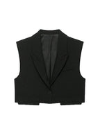 Women's Chic Vest Tops Fashion Cropped Waistcoat Sleeveless Lapel Collar Female Outerwear - Matrix Studios