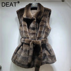 DEAT 2026 Autumn Winter New Warm Faux Mink Fashion Versatile Vest For Women Thickened Fur Sleeveless Coat Female 11A06784 - Matrix Studios