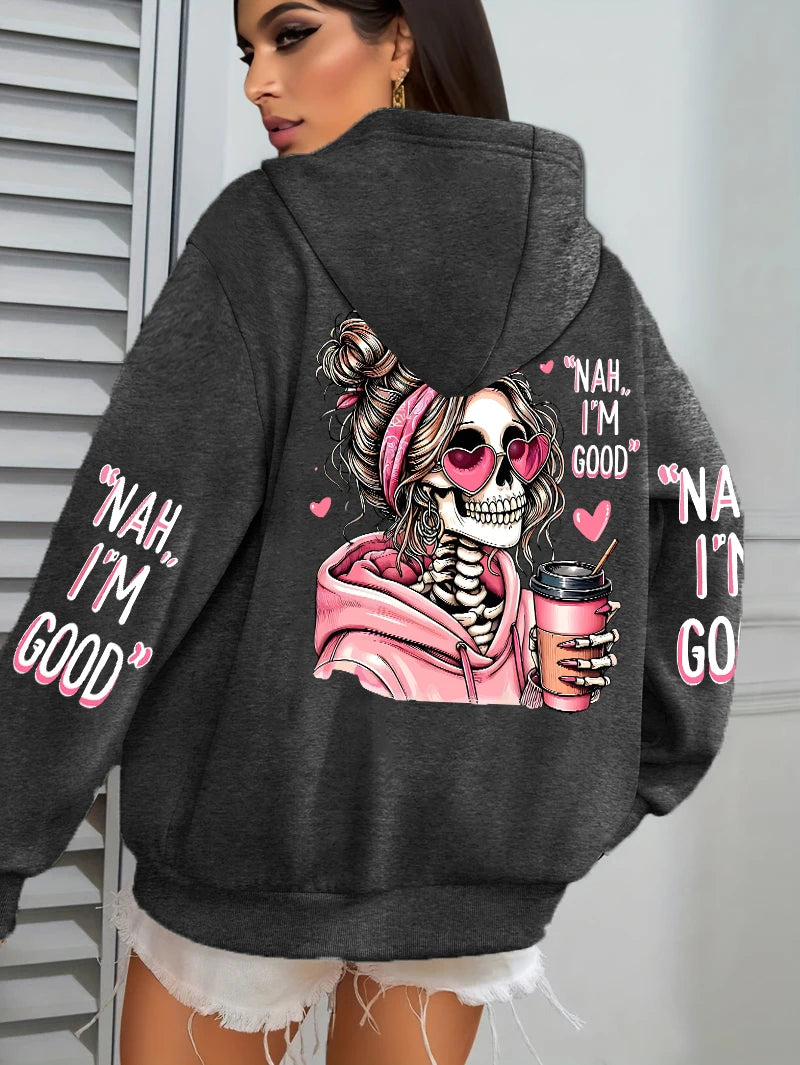 Expensive Talks Back Funny Printing Womens Hoodie Loose Multicolor Pullovers Fleece Autumn Sportswear Casual Pocket Hoody - Matrix Studios
