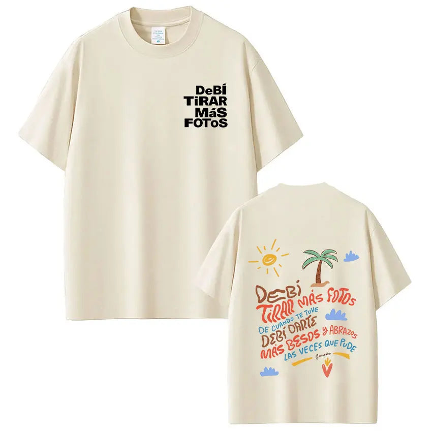 Rapper Bad Bunny T-shirt Debi Tirar Mas Fotos DTMF World Tour T Shirts Men's Women Fashion Vintage Hip Hop T-shirts Streetwear - Matrix Studios