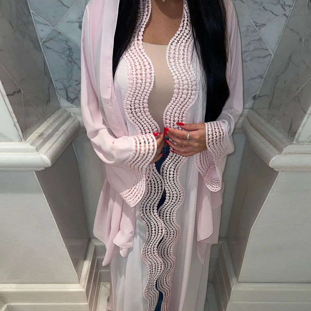 Muslim Women Maxi Dress Dubai Open Abaya Turkey Kaftan Eid Kimono Cardigan Islam Jalabiya Kebaya Caftan Marocain Femme Robe Gown - Matrix-studios.com