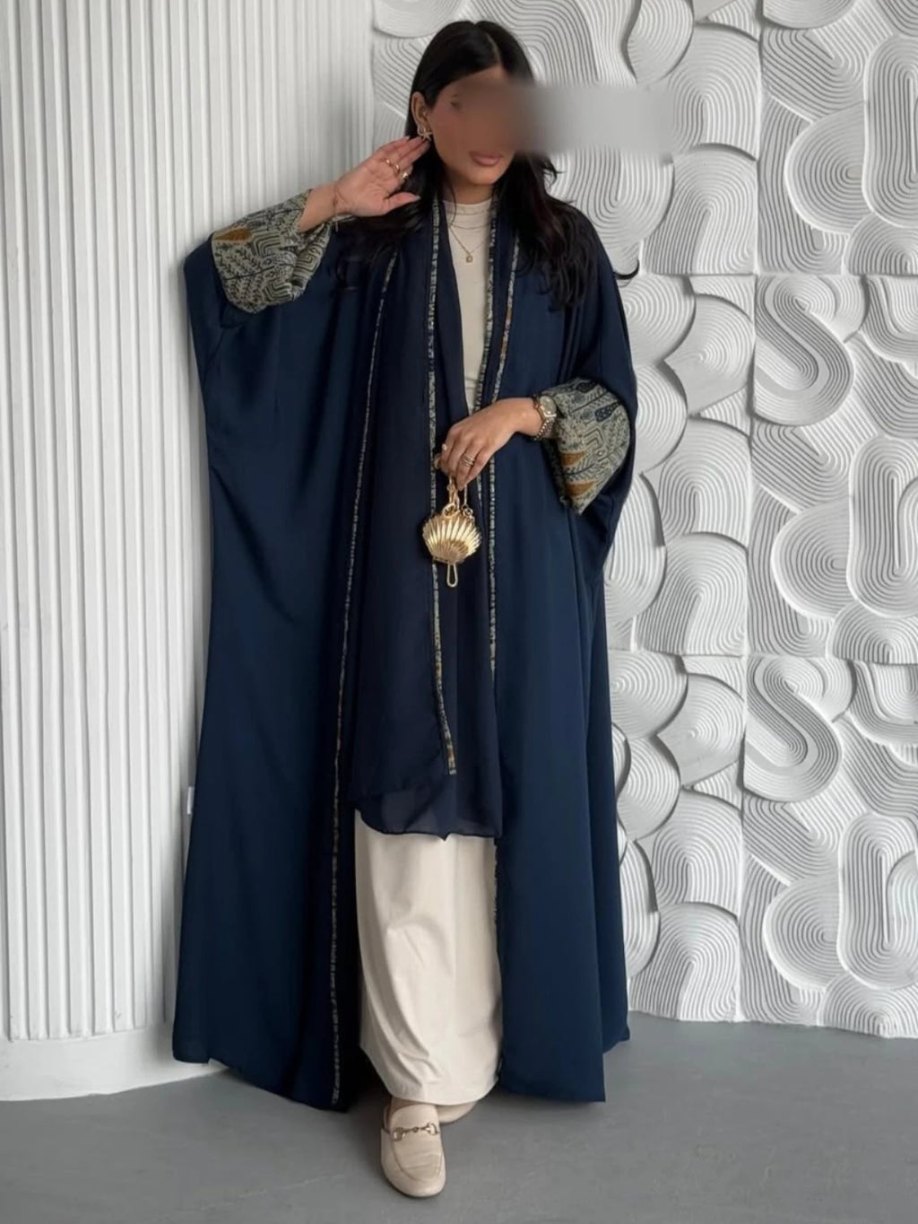 Muslim Women Abayas +Hajib 2pcs Islamic Kaftans Casual Maxi Dresses Arabian Jilbabs Middle Eastern Full Sleeve Open Front Abaya - Matrix-studios.com