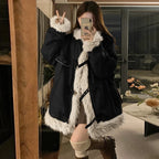 New Retro Fur Leather Lambskin Suede Jacket Women Winter Warm Thicken Loose Motorcycle Cotton Jacket Women Plus Velet Fur Coat - Matrix Studios