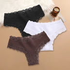 3Pcs/set Women Cotton Lace Panties Floral Intimate Underwear Trendy Patchwork Lace Briefs Female Soft Underpants Lingerie S-XL - Matrix Studios