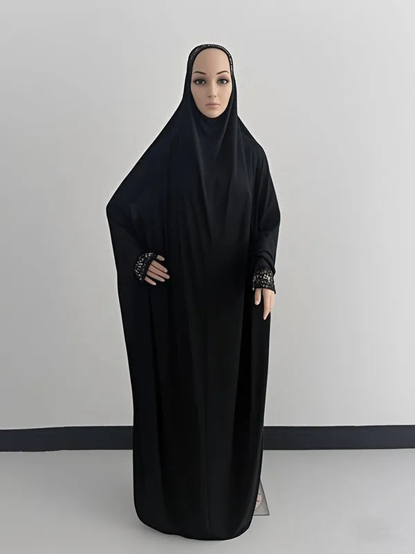 H098 Free Size Muslim Dress Pray Khimar Kaftan Burqa Abaya Robe Hijab Middle East Clothing - Matrix-studios.com