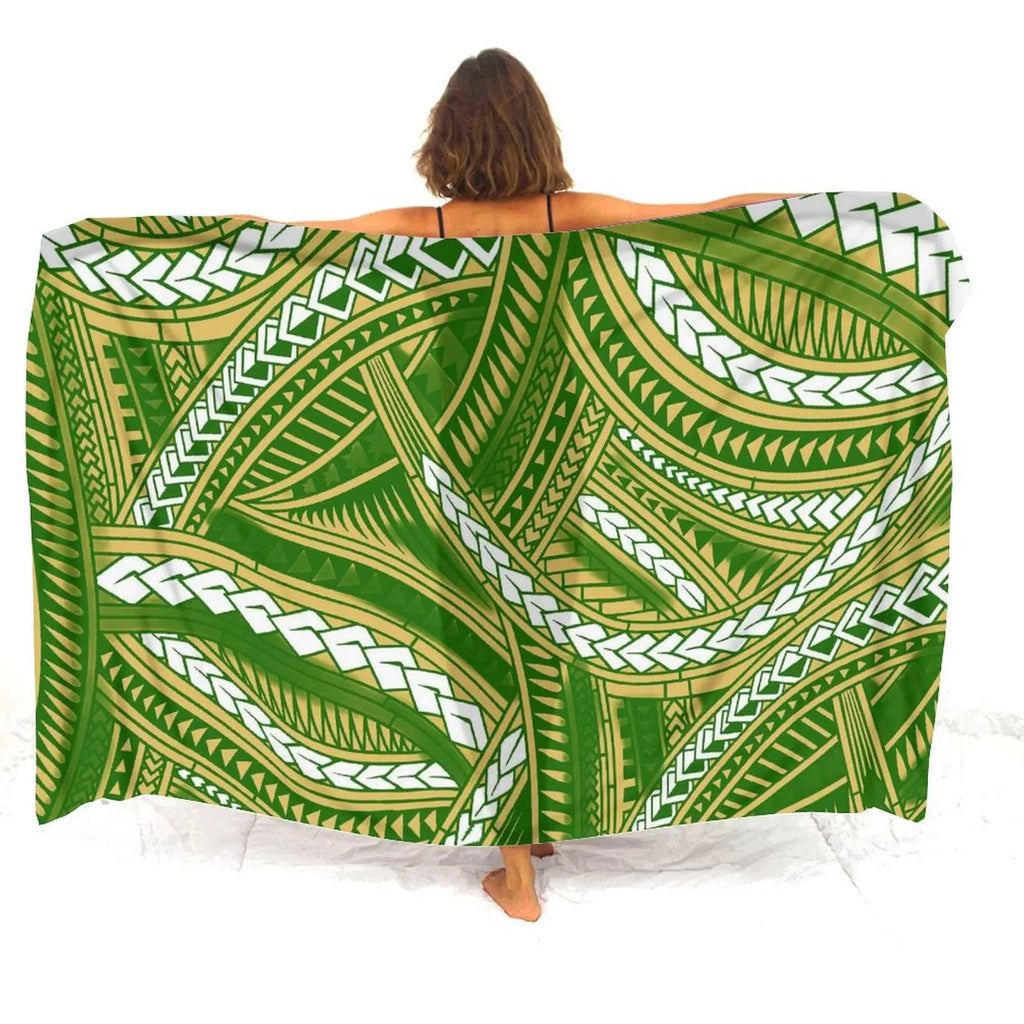Tax Free Retro Tribal Ethnic Polynesian Women Seaside Sexy Style Sarong Soft And Comfortable Fabric Samoan Pattern Print Design - Matrix Studios