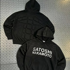 Street Casual SATOSHI Hoodies Pullover Embossed Pattern Embroidery Turtle Shell Design Washed Hooded Men Women Loose Sweatshirts - Matrix-studios.com