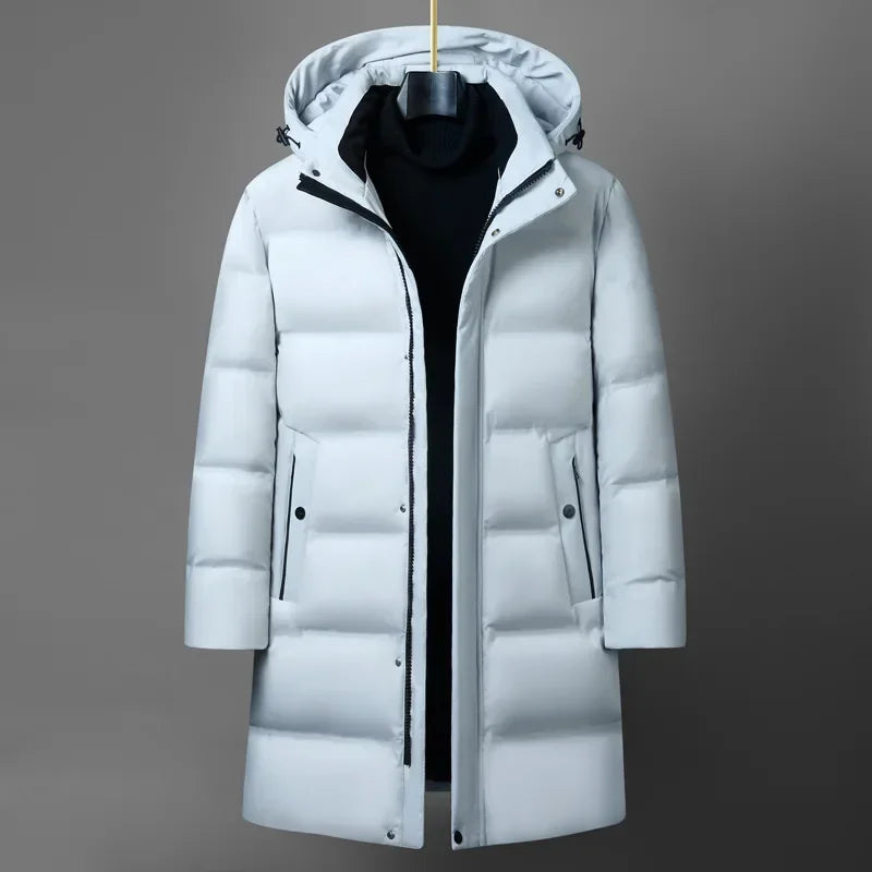 Canada Fashion Winter Jacket for Men Down Coat Parka Men's White Goose Down Jacket Collar Hooded Warm Thick Long Padding M-4XL - Matrix Studios