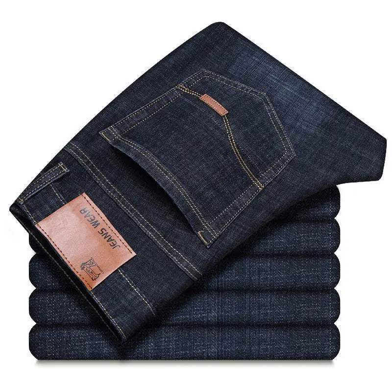 Men Fashion Straight Jeans mens 2026 New Stretch Slim Fit Pants Comfortable Soft Business Denim Trousers Male Brand Clothing - Matrix Studios