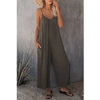 2026 High-Quality Strap Summer New Thick Pure Color Pocket Casual Women's Overall Pants - Matrix Studios
