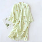 Japanese-style Kimono Pajamas Summer New 100% Cotton Gauze Pajamas Nightgown Ladies SPA Yukata Homewear Long Pajamas Women - Matrix-studios.com