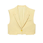 Women's Chic Vest Tops Fashion Cropped Waistcoat Sleeveless Lapel Collar Female Outerwear - Matrix Studios
