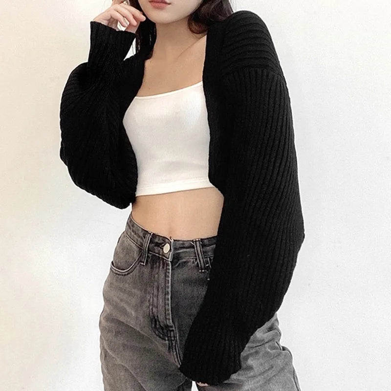 Open Front Solid Color WomenBolero Shrug Cardigan Cropped Casual Bolero for Everyday Date Nights Parties - Matrix Studios