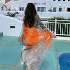 Thin Transparent Travel Beach Sunscreen Scarf for Women Bikini Large Shawl Sarong Wrap Brazilian Swimsuit Cover-ups 125x180cm - Matrix Studios