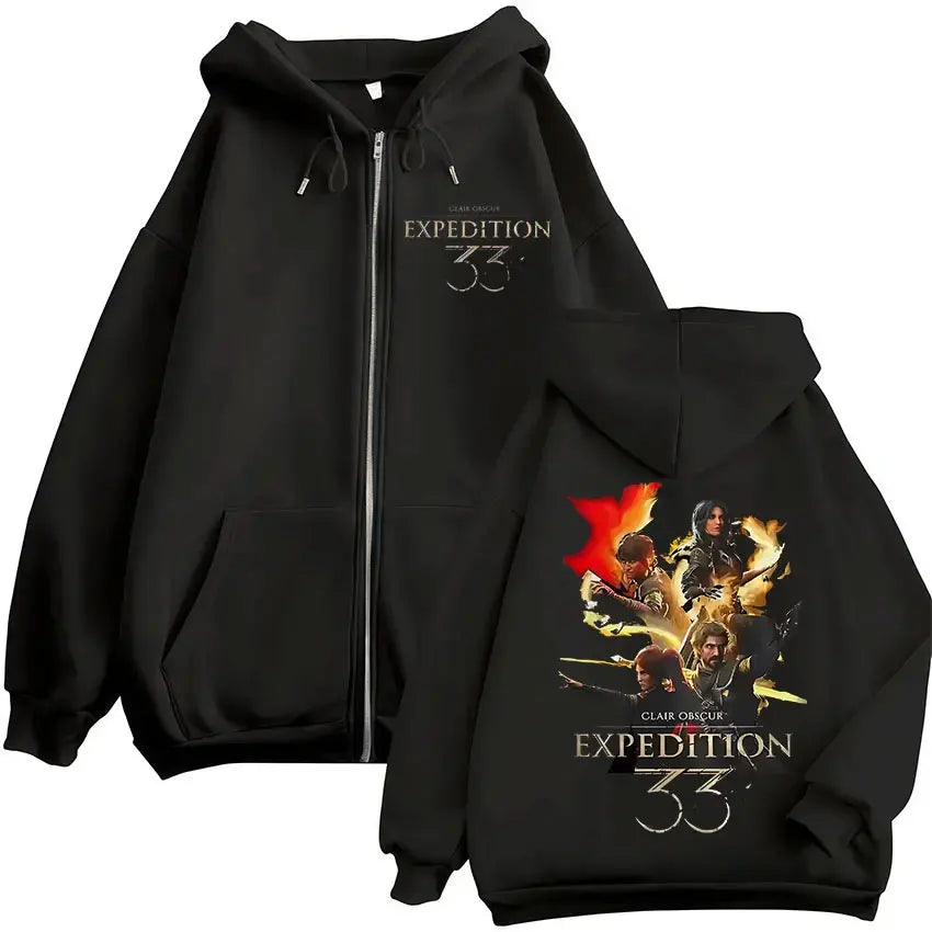 Game Esquie Clair Obscur Expedition 33 Jacket Hoody Unisex Vintage Oversized Zip Up Sweatshirt High Quality Fleece Zipper Hoodie - Matrix Studios