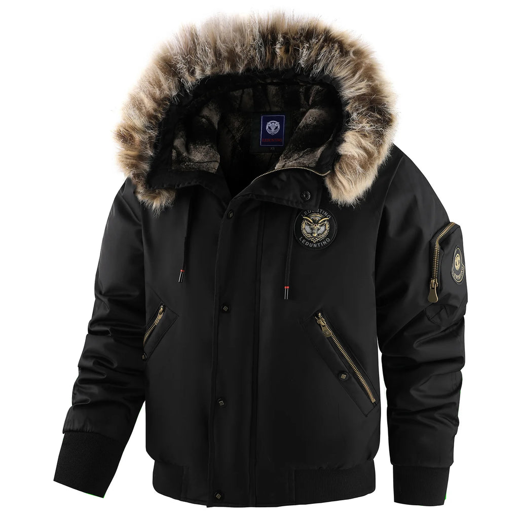 New Fashion Men Hooded Fur Collar Winter Down Jackets Male Outwear Casual Fleece Parkas Warm Coats Good Quality Men Jackets 3XL - Matrix Studios