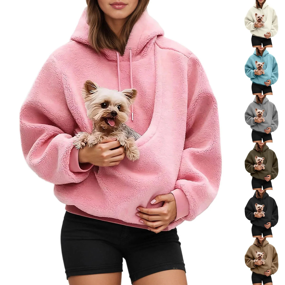 Unisex Pet Carrier Hoodie Cat Dog Bag Long Sleeve Sweatshirt Multiple Colors Plush Daily Wear Fashion Accessory - Matrix Studios