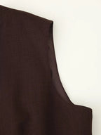 ETJ Autumn 2025 women's elegant fashion solid color round neck vest temperament versatile button up vest - Matrix Studios
