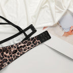 New leopard print European and American 3/4 cup lingerie paired with thong sexy women's underwear set push up bra B2087 - Matrix-studios.com