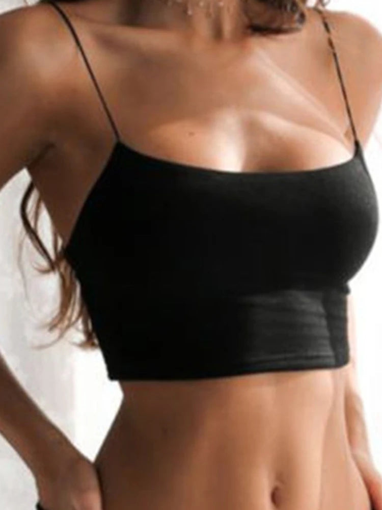 Sexy Tank Top Black Halter Crop Tops Women Summer Camis Backless Camisole Fashion Casual Tube Top Female Sleeveless Cropped Vest - Matrix-studios.com