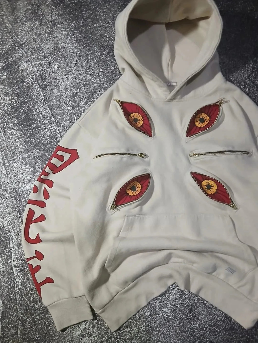 Punk Six Eyes Kokushibo Multi Zipper Hoodies Cool Design Sweatshirt Y2k Streetwear Oversized Casual Fashion Couples Anime Hoodie - Matrix Studios