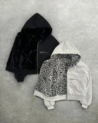 Hip-hop New Two-sided Clothing Harajuku Retro Leopard Print Fashionable Loose Zipper Hoodie Men Street Casual Sweatshirt Women - Matrix Studios