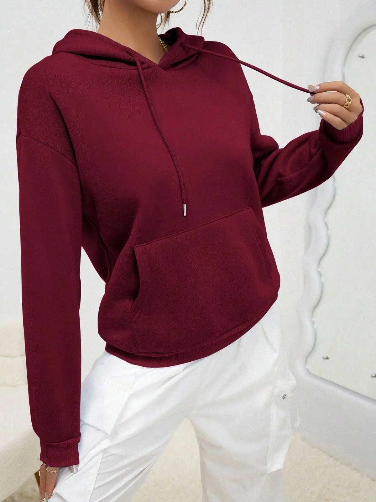Solid Color Hoody For Female Autumn Fashionable Clothing Casual Fleece Pocket Hoodies Multicolor Unisex Women Streetwear - Matrix Studios
