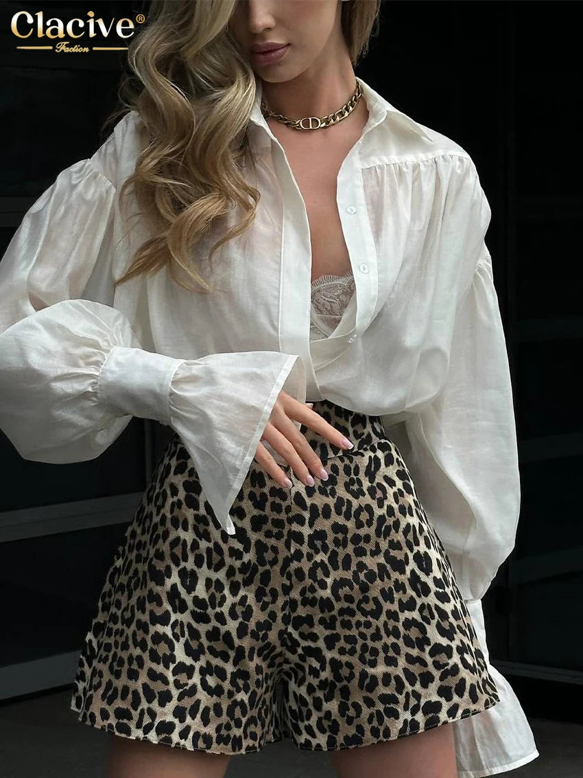 Clacive Fashion Loose Pink Office Women's Blouse 2024 Elegant Lapel Long Sleeve Shirt Casual Classic Solid Top Female Clothing - Matrix-studios.com