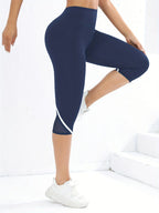 Mesh High Waist Yoga Pants Capri Leggings For Women, Tummy Control Workout Capri Leggings, Women's Activewear - Matrix-studios.com