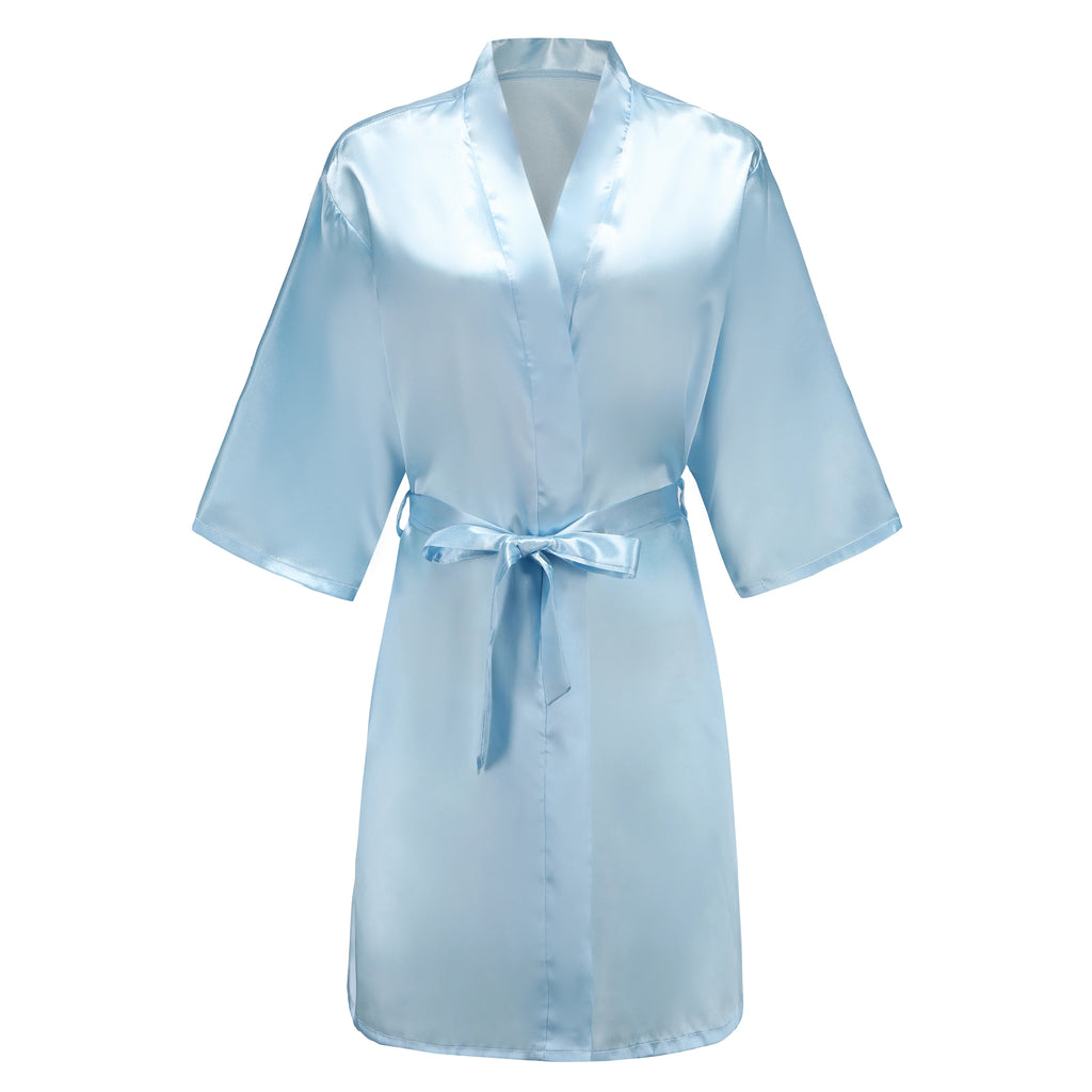 Blue Women Bathrobe White Letter Bride Bridesmaid Mother Maid of Honor Get Ready Bridal Party Robes Gifts Dressing Gown - Matrix-studios.com