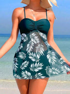 2024 Women's Tankini Set with Shorts Padded Printed Swimwear Female Summer Beachwear Swim Suit Casual Dress for Swimming - Matrix-studios.com