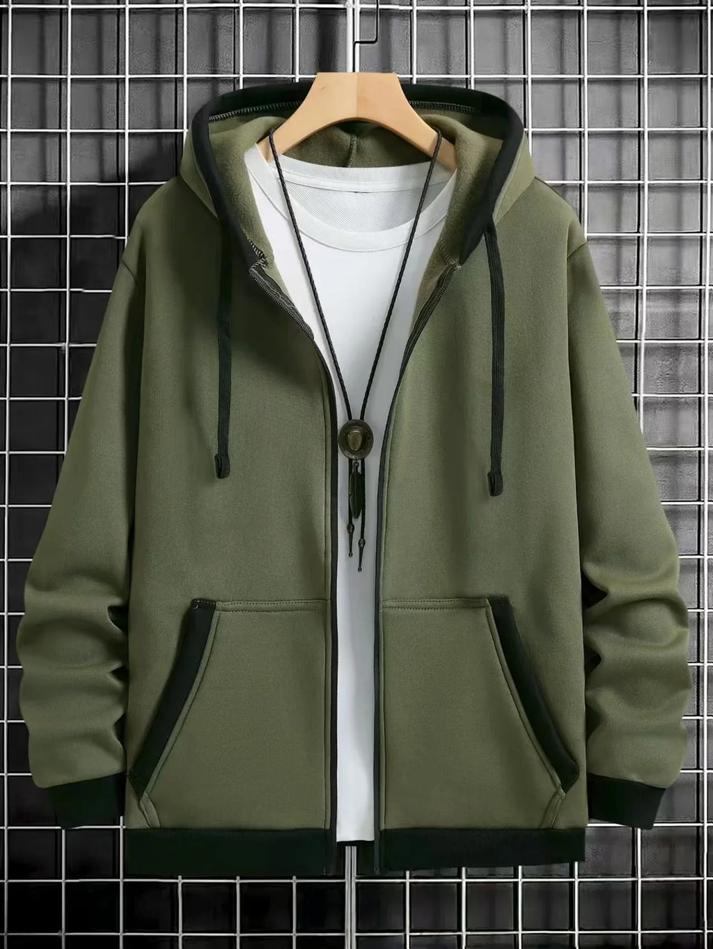 Thickened Men's Hooded Zipper Cardigan Casual Outerwear Fashionable Sweatshirt Autumn Winter New Arrival Cross-Border Style - Matrix Studios