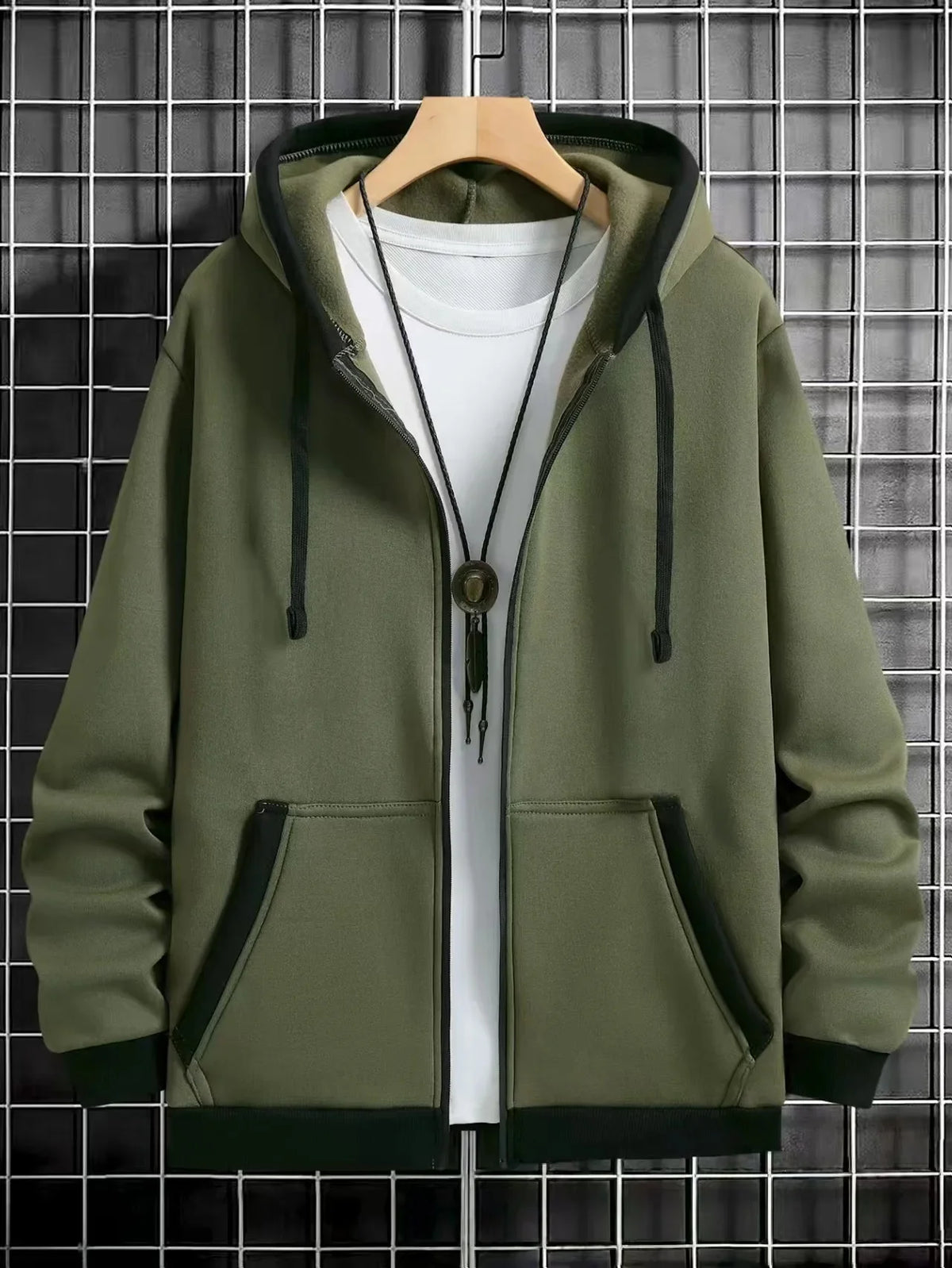 Thickened Men's Hooded Zipper Cardigan Casual Outerwear Fashionable Sweatshirt Autumn Winter New Arrival Cross-Border Style - Matrix Studios
