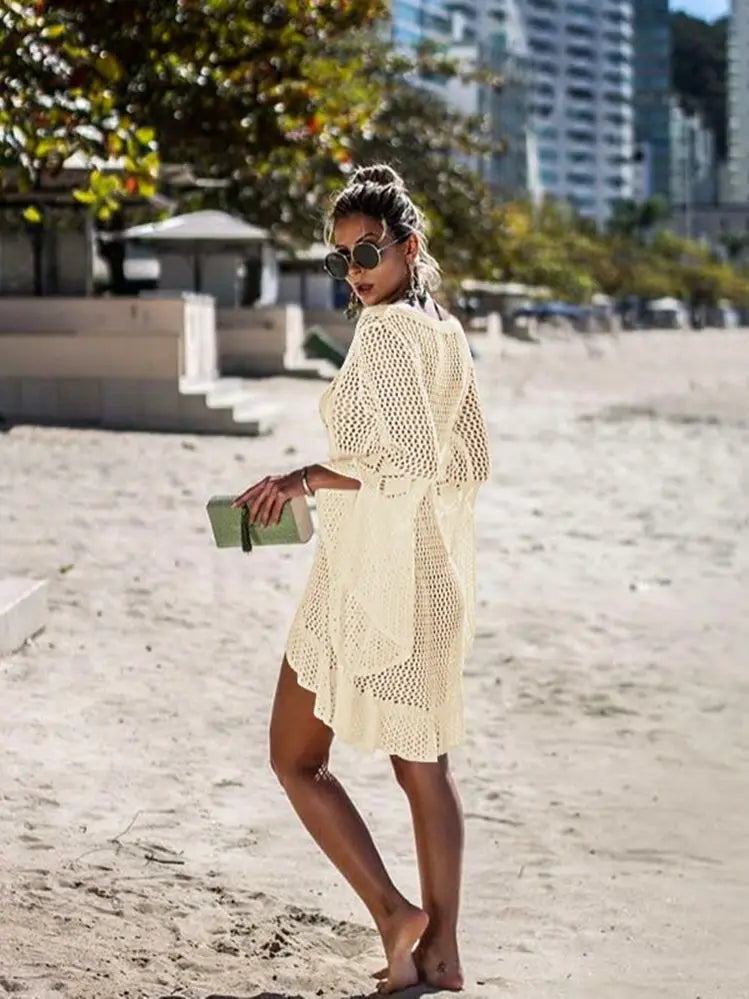 Sexy Cover Up Bikini Women Swimsuit Cover-up Beach Bathing Suit Beach Wear Knitting Swimwear Mesh Beach Dress Tunic Robe - Matrix Studios
