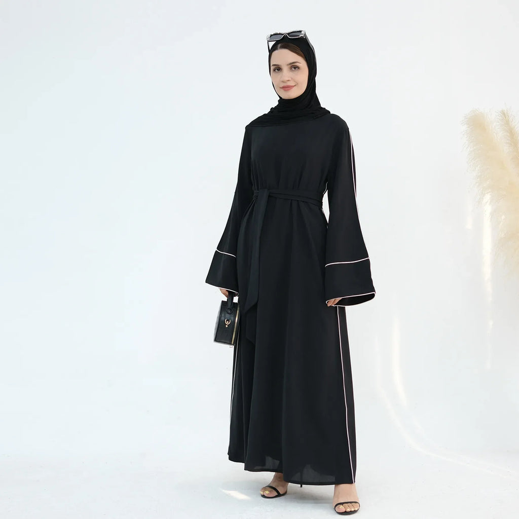 Eid Plain Closed Abaya Dress Silk Velvet Abayas for Women Dubai Luxury Muslim Modest Dresses Islamic Clothing Kaftan Hijab Robe - Matrix-studios.com