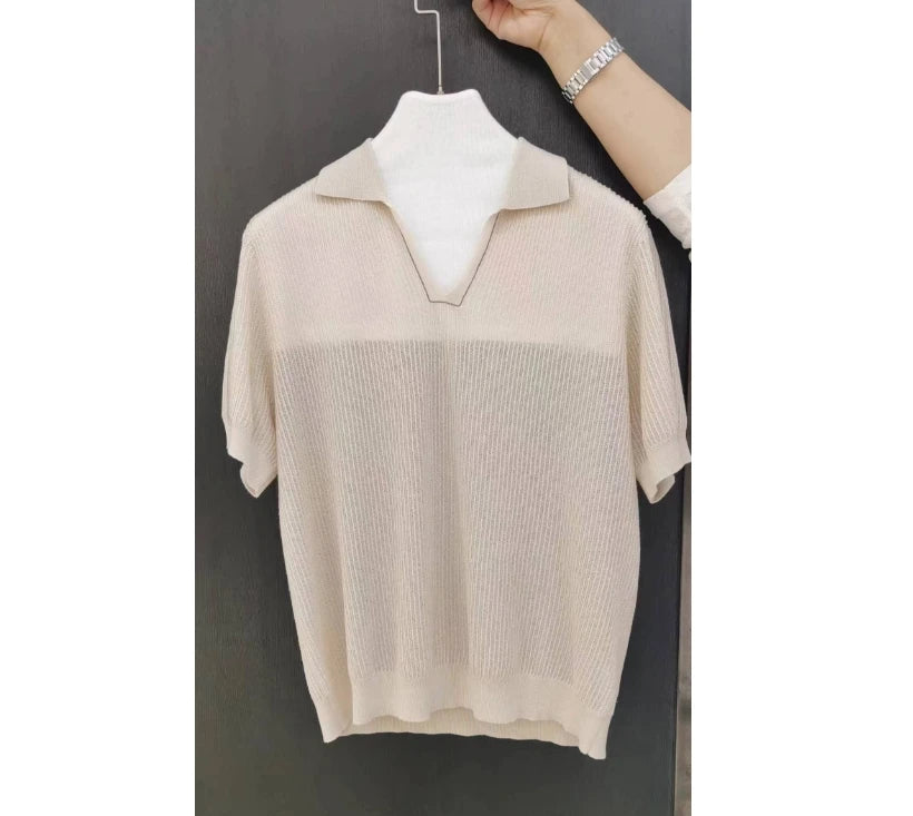 BC657 Luxury Brand Women's Clothing Fashion Ladies Knitted Pullover Linen Silk Polo Shirts Sweaters For Woman - Matrix-studios.com