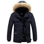 Winter Men Fur Hooded Parkas Man Snow Mountain Ski Thermal Coats Men -30 Degree Thicken Warm Down Padded Jackets Clothing - Matrix Studios